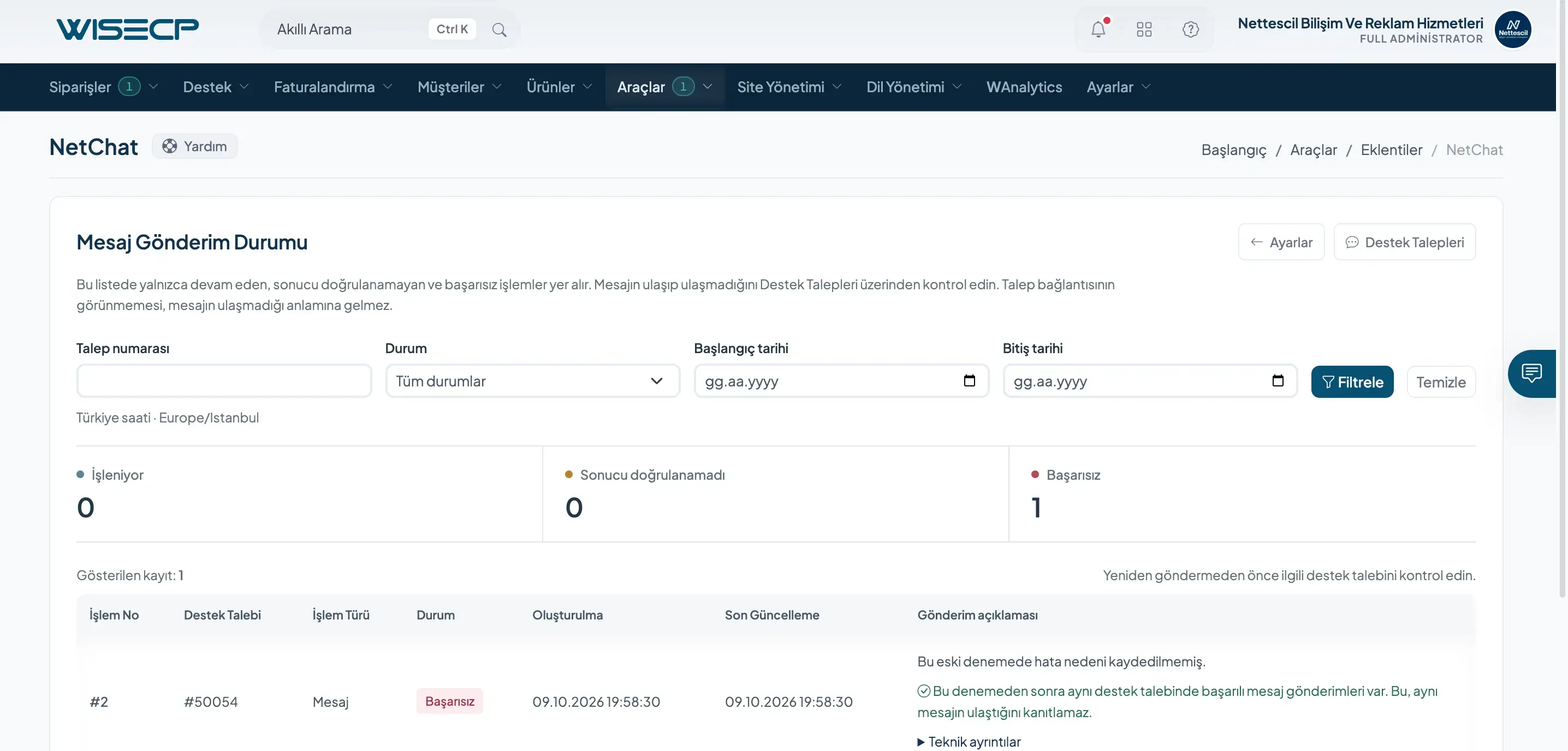 Wisecp Netchat Eklentisi